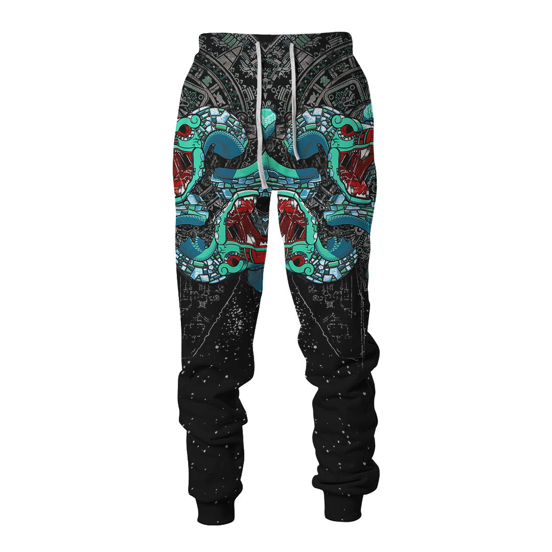 Aztec Double Quetzalcoatl Maya Aztec Calendar Customized 3D All Over Printed Hoodie