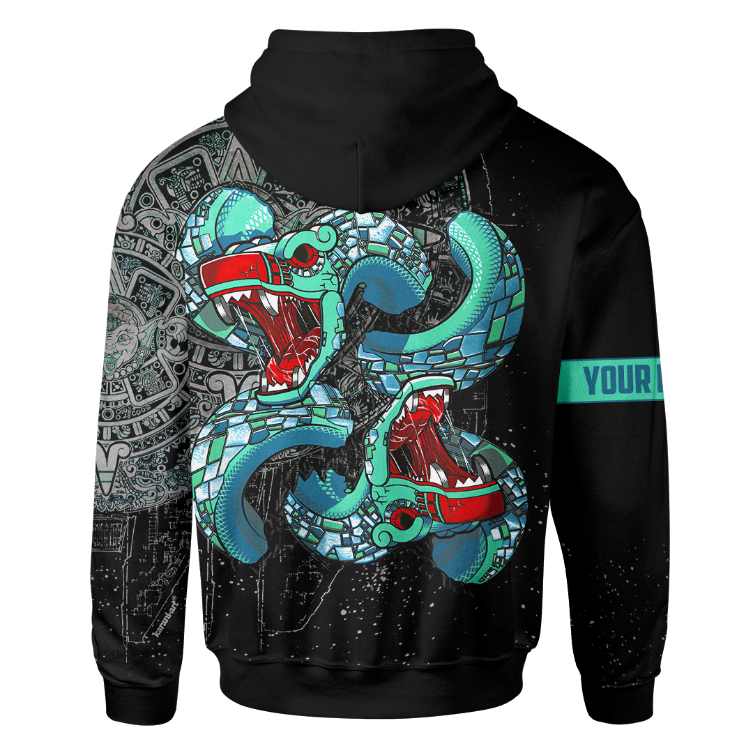 Aztec Double Quetzalcoatl Maya Aztec Calendar Customized 3D All Over Printed Hoodie