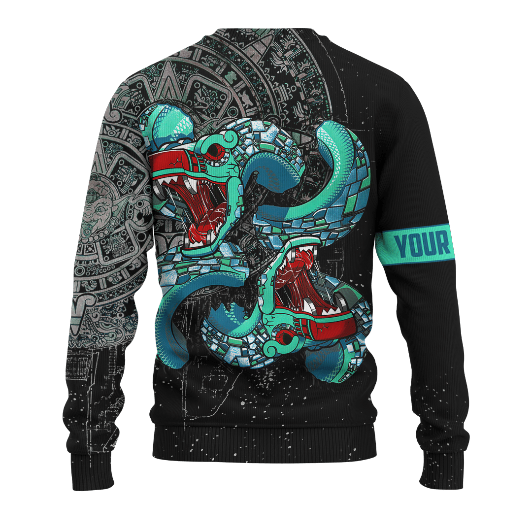 Aztec Double Quetzalcoatl Maya Aztec Calendar Customized 3D All Over Printed Hoodie