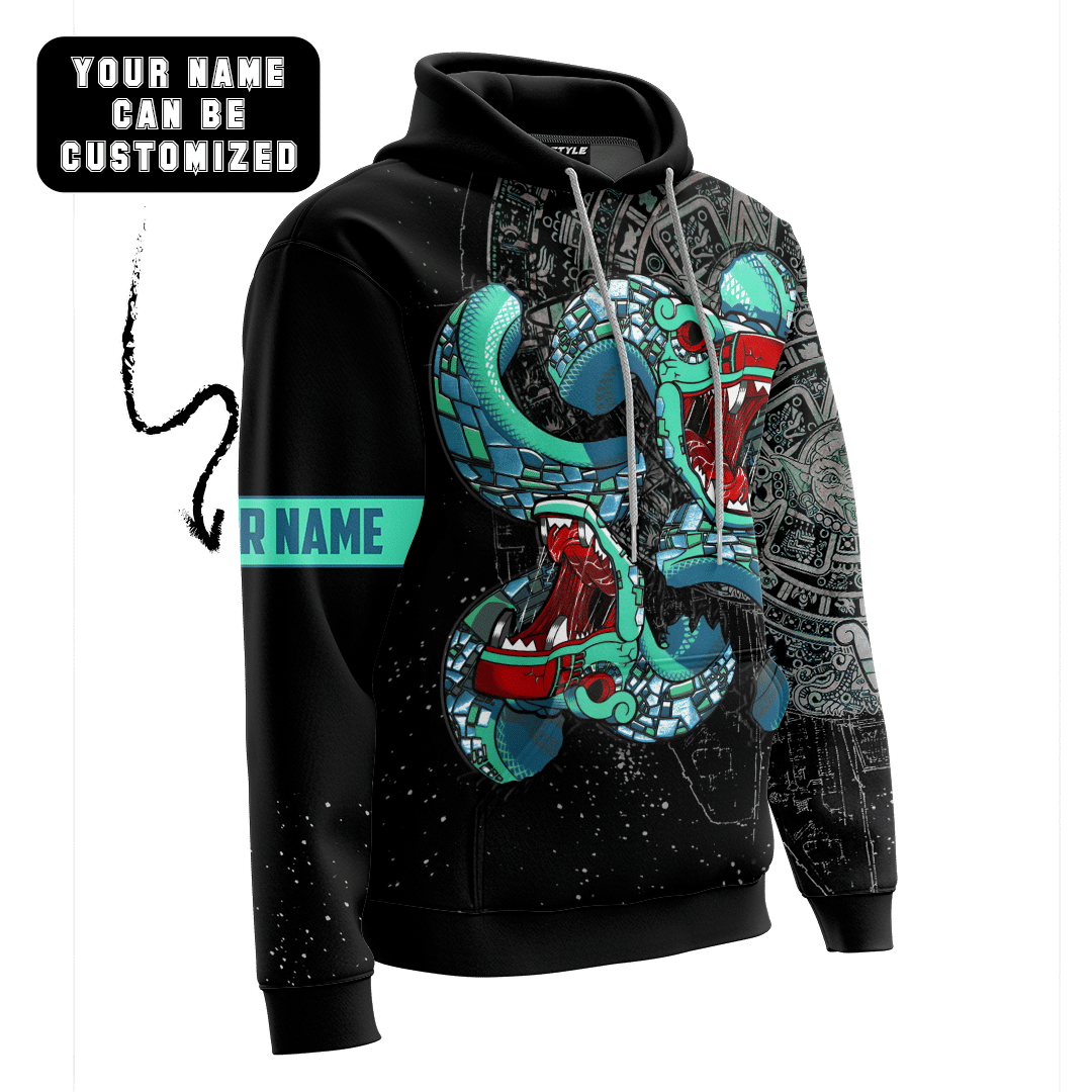 Aztec Double Quetzalcoatl Maya Aztec Calendar Customized 3D All Over Printed Hoodie