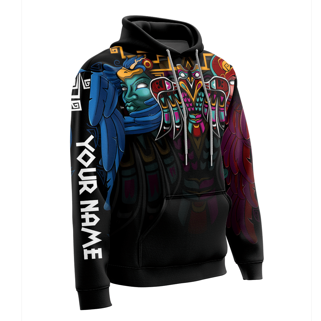 Aztec Eagle Warrior Maya Aztec Mexican Mural Art Customized 3D All Over Printed hoodie