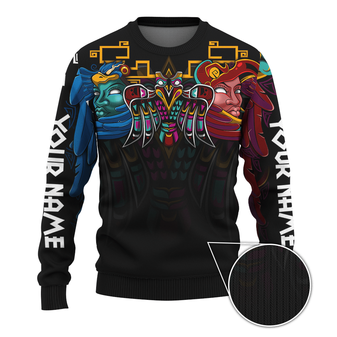 Aztec Eagle Warrior Maya Aztec Mexican Mural Art Customized 3D All Over Printed hoodie