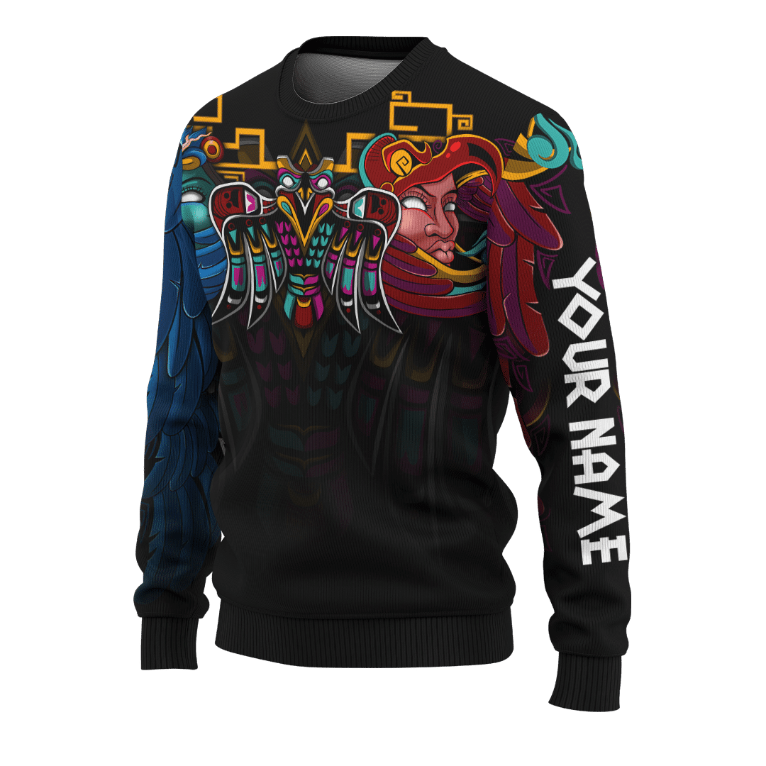 Aztec Eagle Warrior Maya Aztec Mexican Mural Art Customized 3D All Over Printed hoodie