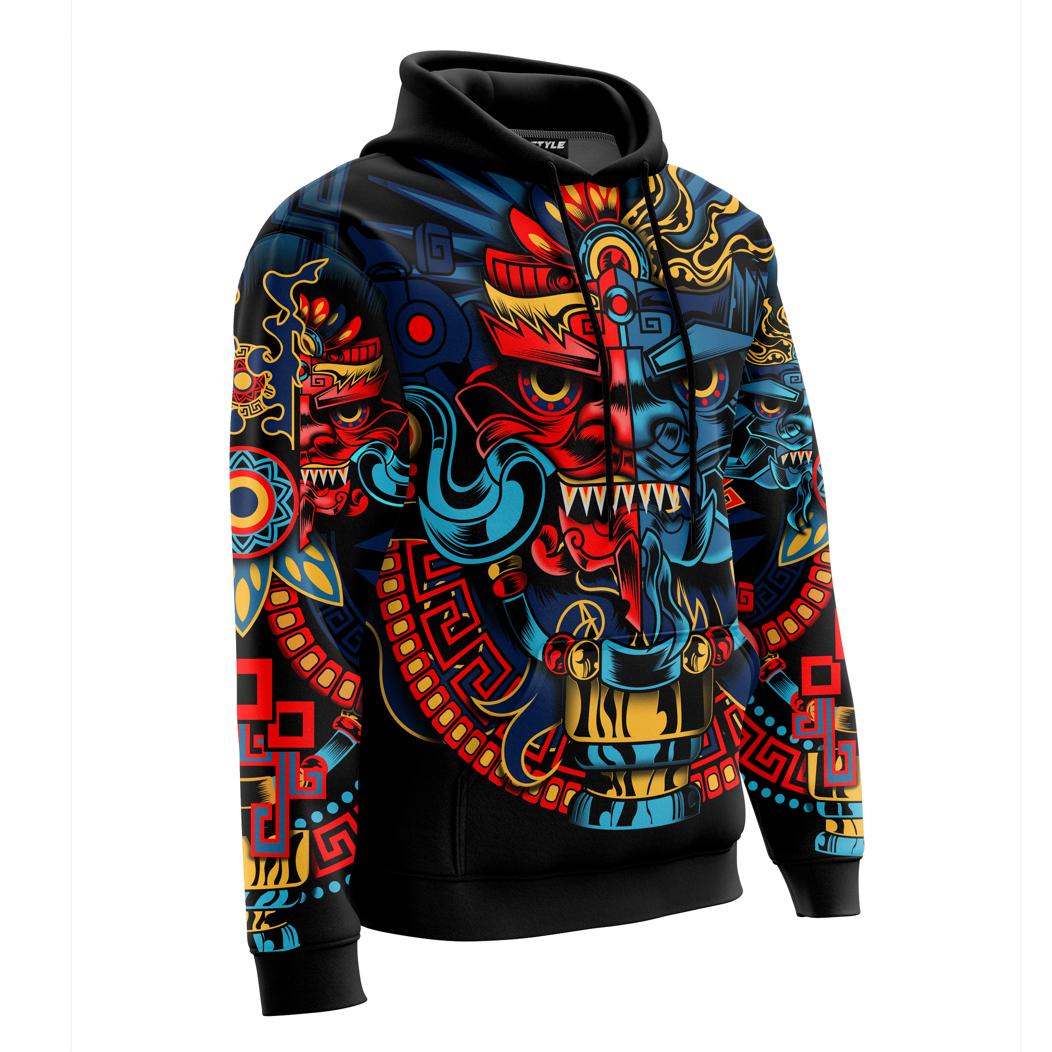 Aztec Sun Gods Mural Art Customized 3D All Over Printed Hoodie