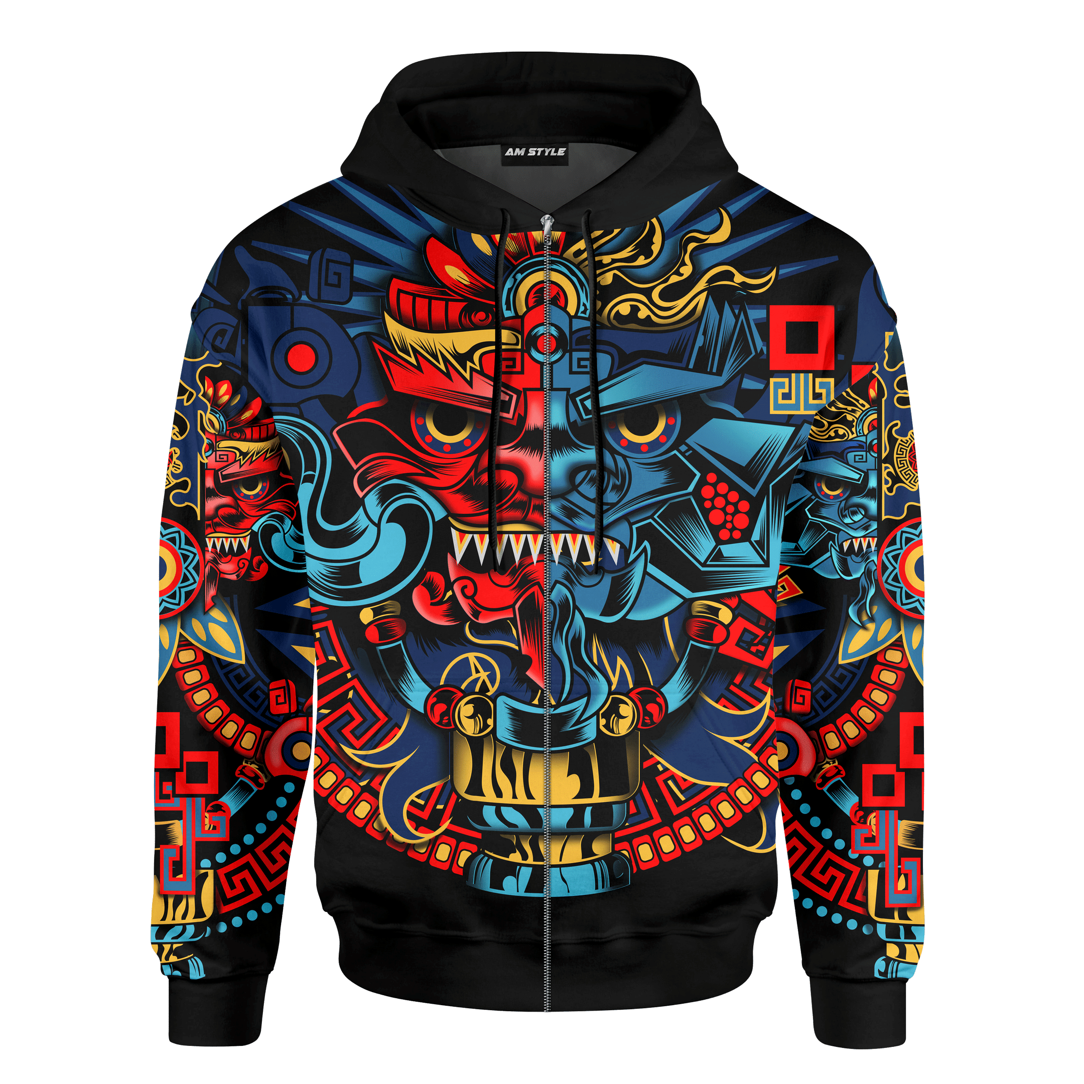 Aztec Sun Gods Mural Art Customized 3D All Over Printed Hoodie