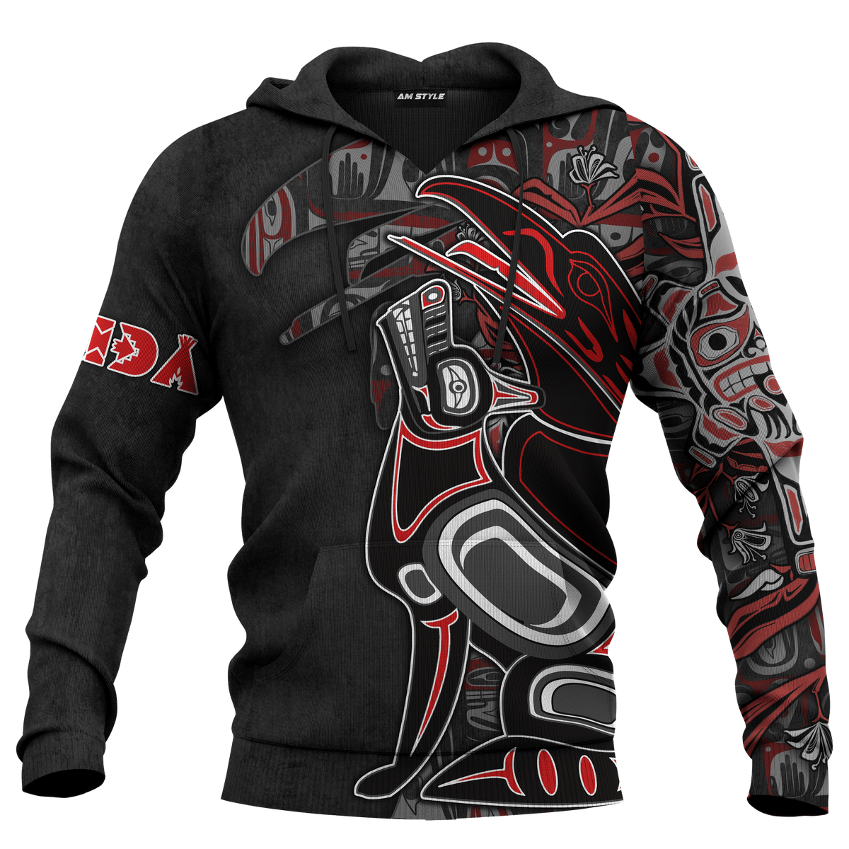 Raven And Wolf Native American Pacific Northwest Style Customized All Over Printed hoodie