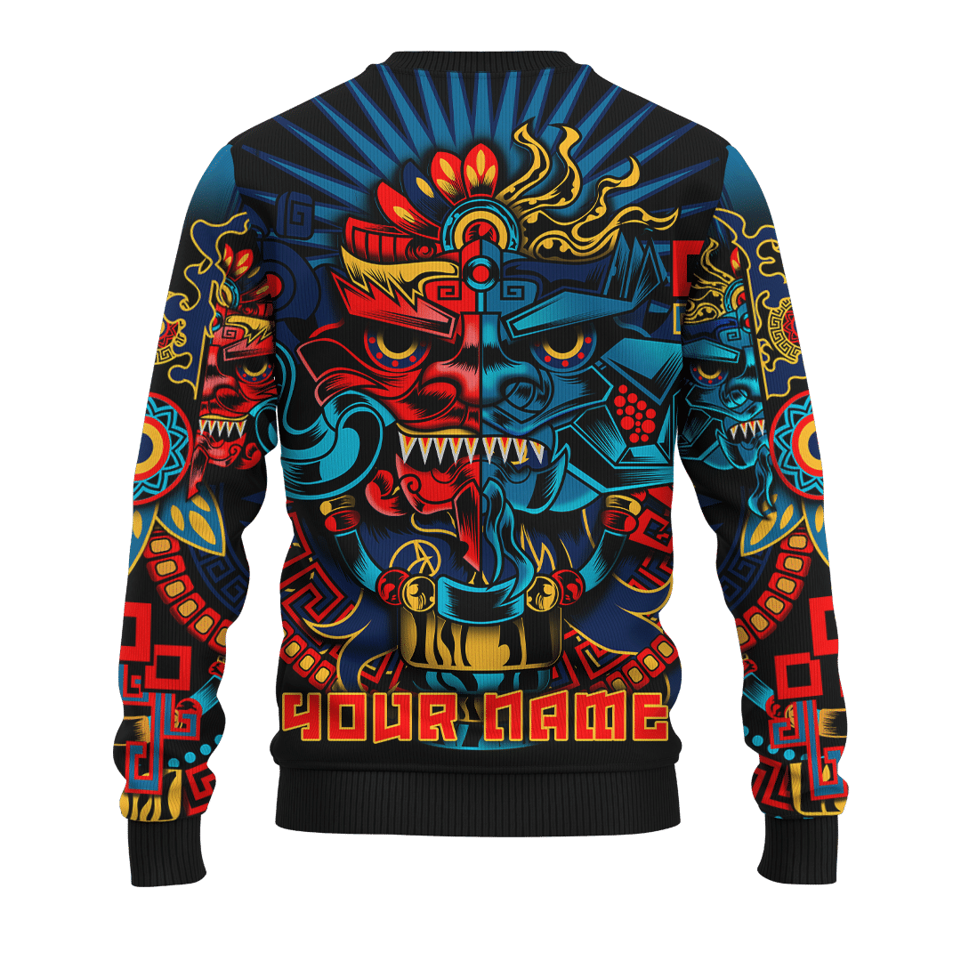 Aztec Sun Gods Mural Art Customized 3D All Over Printed Hoodie