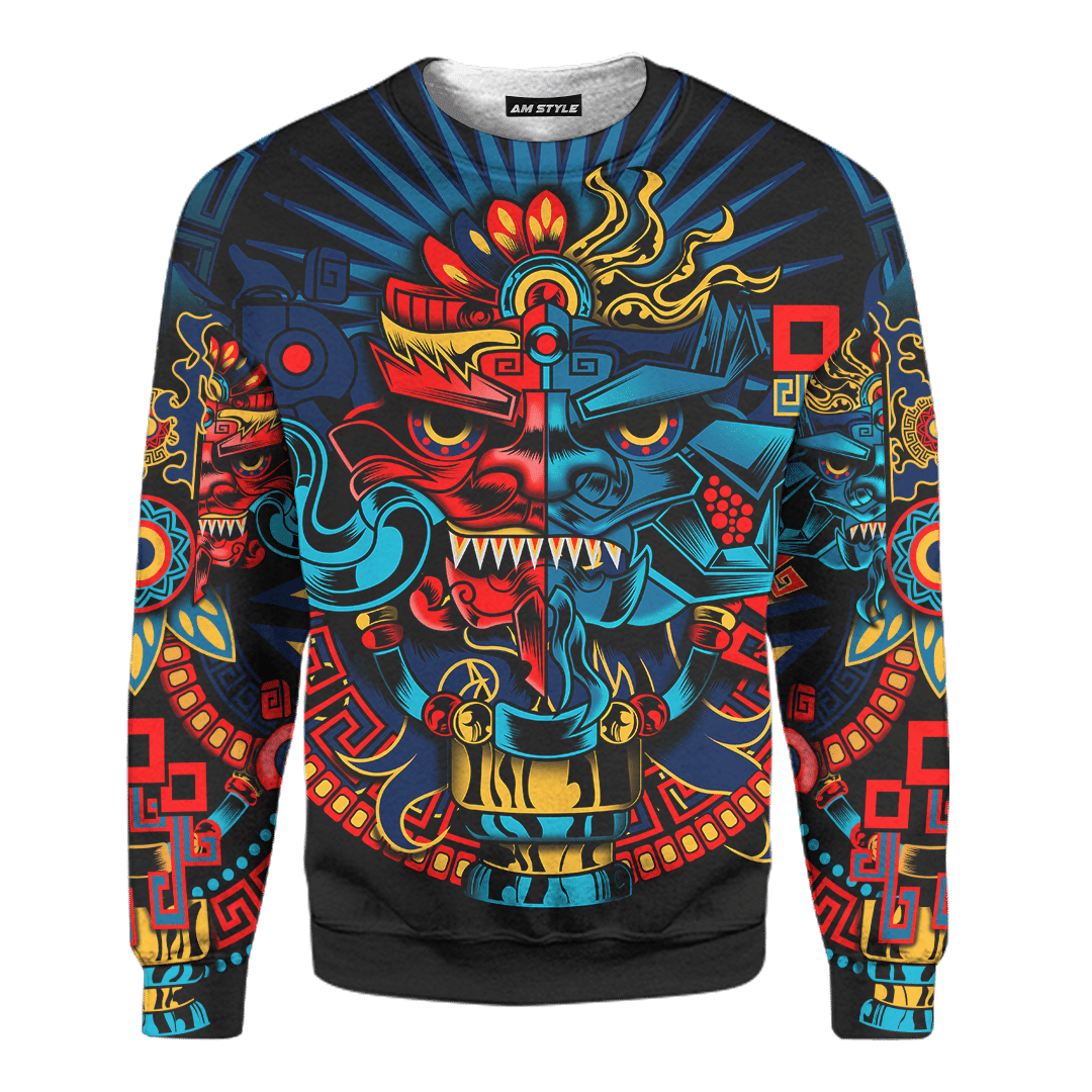 Aztec Sun Gods Mural Art Customized 3D All Over Printed Hoodie