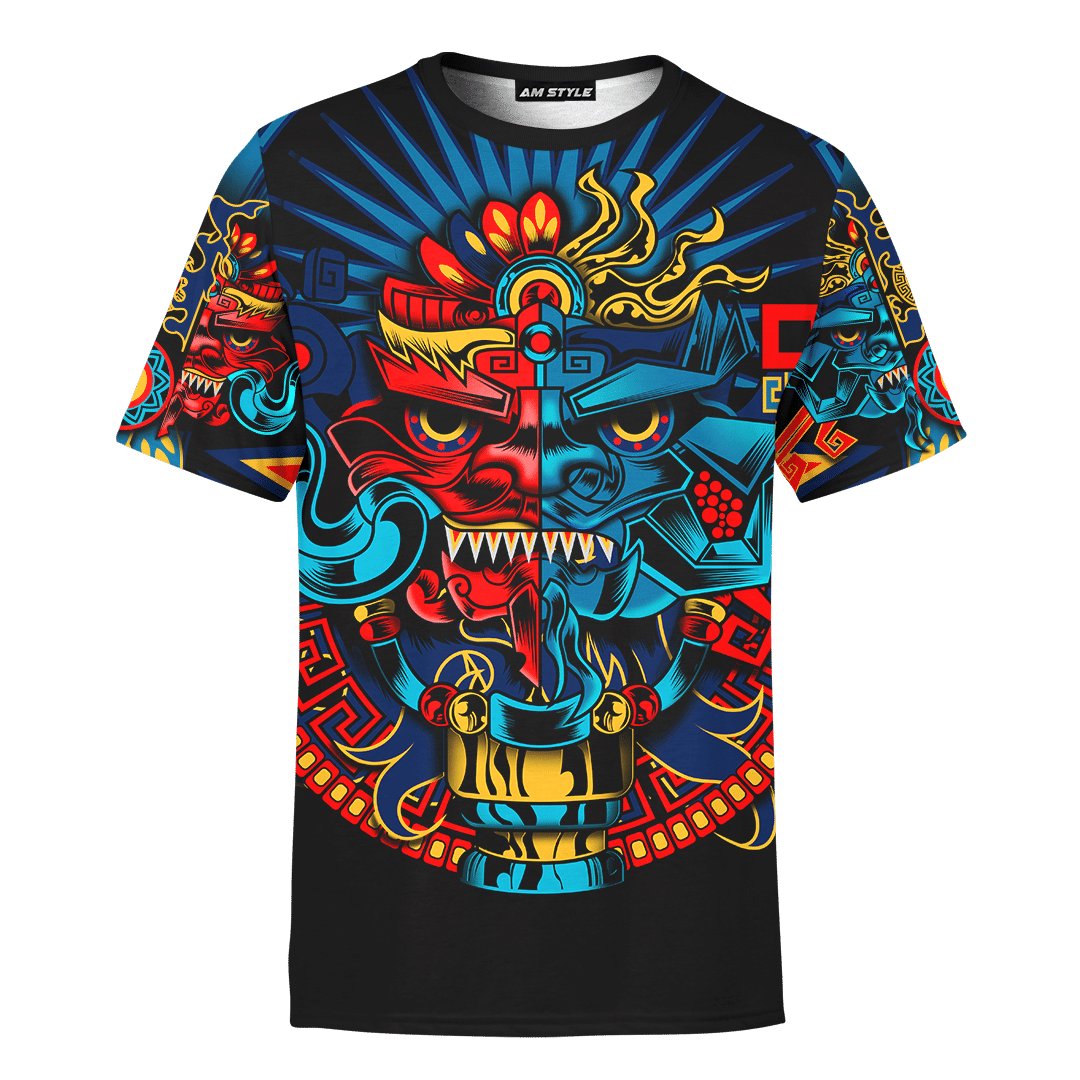 Aztec Sun Gods Mural Art Customized 3D All Over Printed Hoodie