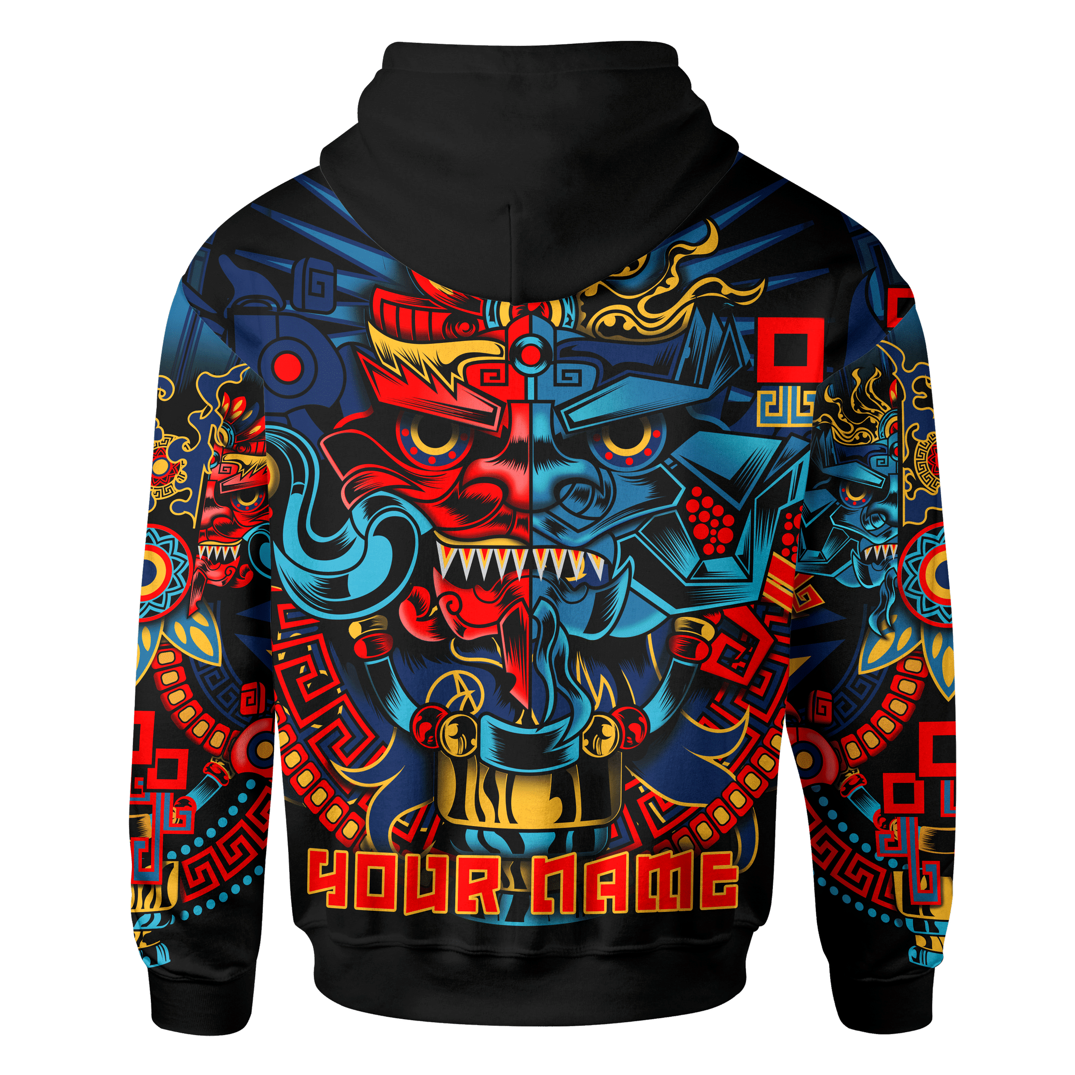 Aztec Sun Gods Mural Art Customized 3D All Over Printed Hoodie