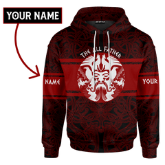 Viking The All Father Odin God Dark Red Colour Customized 3D All Over Printed Shirt - AM Style Design - Amaze Style™