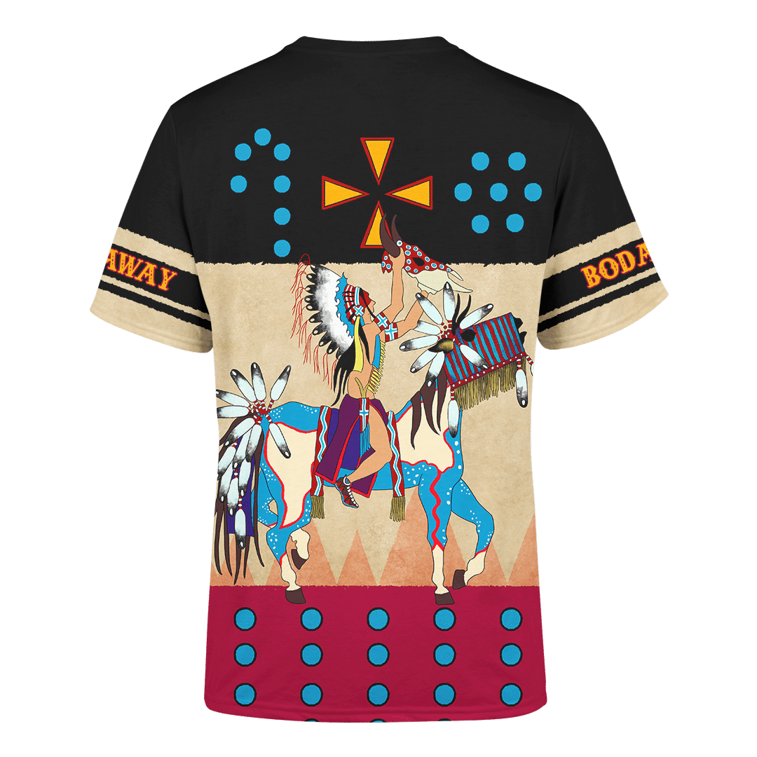 Native American Indian Horse Ledger Art Customized 3D All Over Printed Shirt - AM Style Design - Amaze Style™