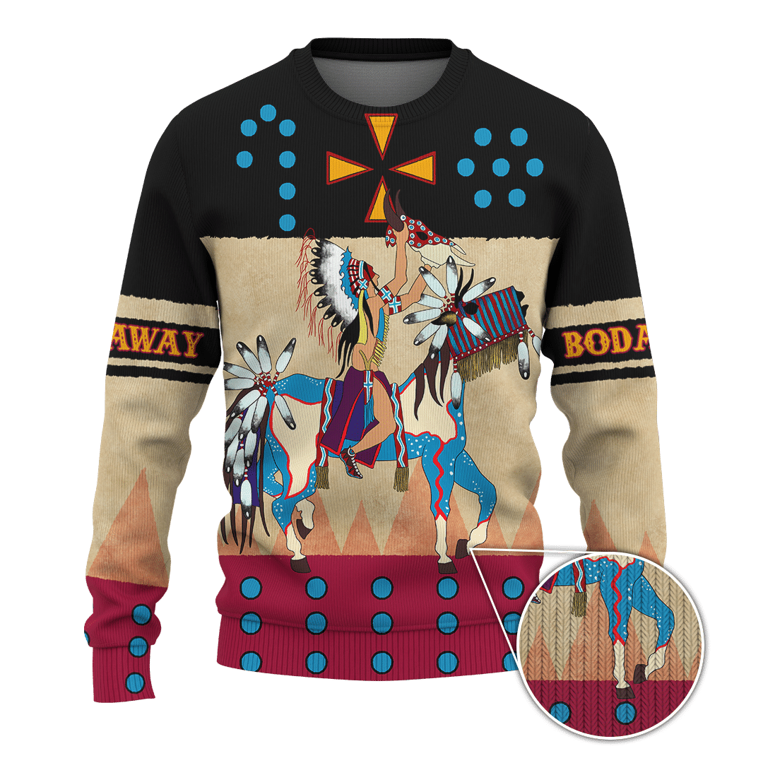 Native American Indian Horse Ledger Art Customized 3D All Over Printed Shirt - AM Style Design - Amaze Style™