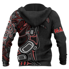 Raven And Wolf Native American Pacific Northwest Style Customized All Over Printed hoodie