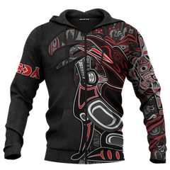 Raven And Wolf Native American Pacific Northwest Style Customized All Over Printed hoodie