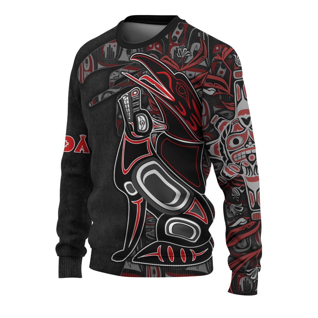 Raven And Wolf Native American Pacific Northwest Style Customized All Over Printed hoodie