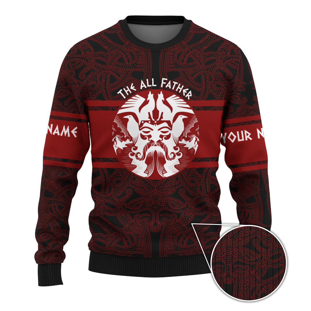 Viking The All Father Odin God Dark Red Colour Customized 3D All Over Printed Shirt - AM Style Design - Amaze Style™