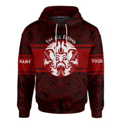 Viking The All Father Odin God Dark Red Colour Customized 3D All Over Printed Shirt - AM Style Design - Amaze Style™