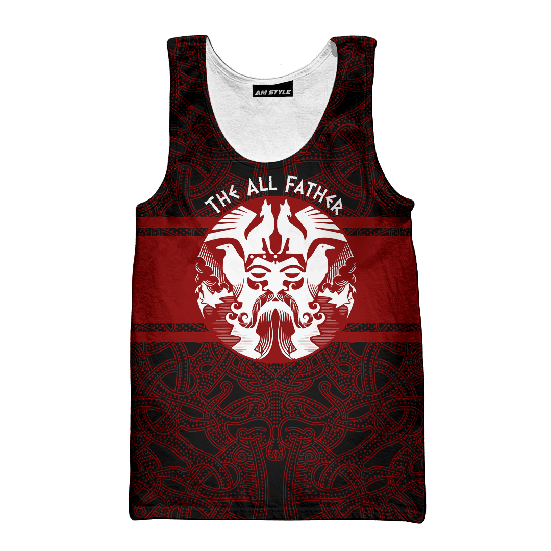 Viking The All Father Odin God Dark Red Colour Customized 3D All Over Printed Shirt - AM Style Design - Amaze Style™