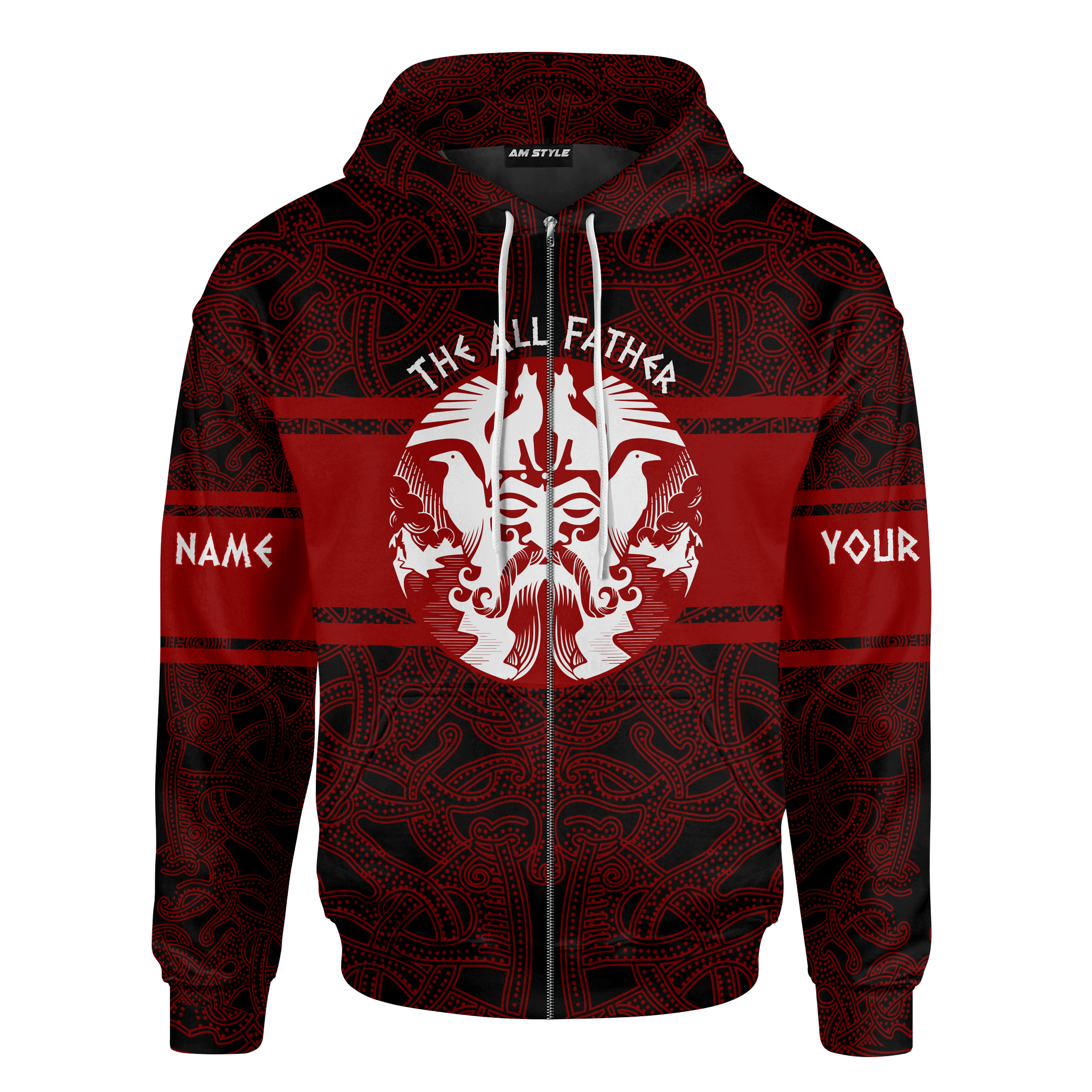 Viking The All Father Odin God Dark Red Colour Customized 3D All Over Printed Shirt - AM Style Design - Amaze Style™