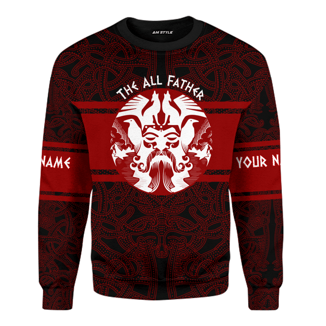 Viking The All Father Odin God Dark Red Colour Customized 3D All Over Printed Shirt - AM Style Design - Amaze Style™