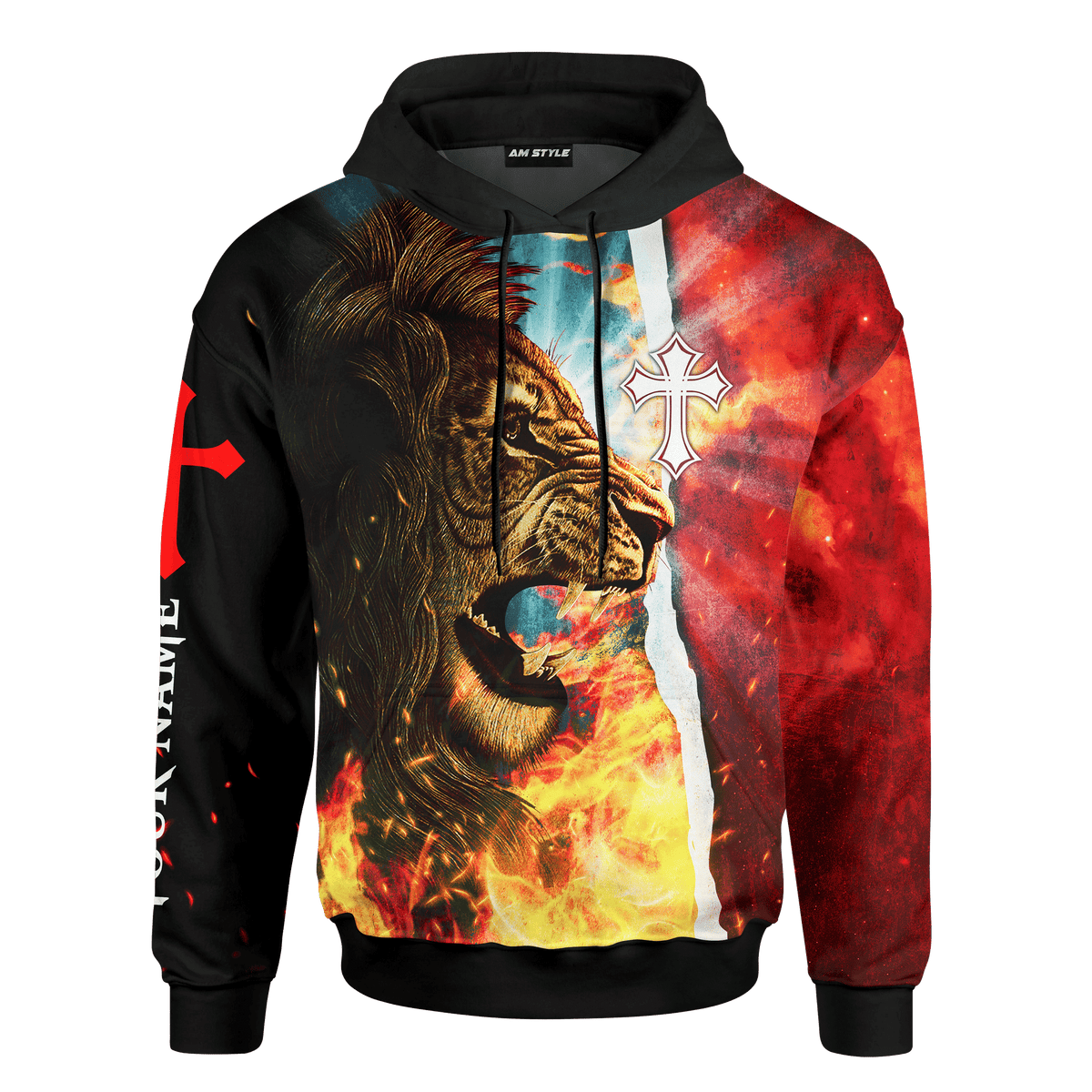 Jesus Is My Savior Jesus Lion Fire Jesus Customized 3D All Over Printed hoodie