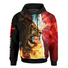 Jesus Is My Savior Jesus Lion Fire Jesus Customized 3D All Over Printed hoodie