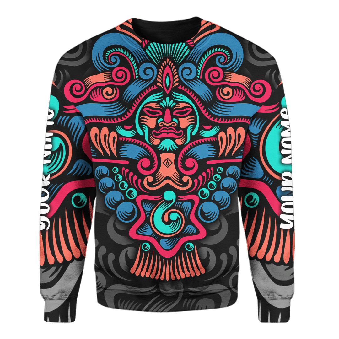 Aztec God Maya Aztec Calendar Customized 3D All Over Printed Hoodie