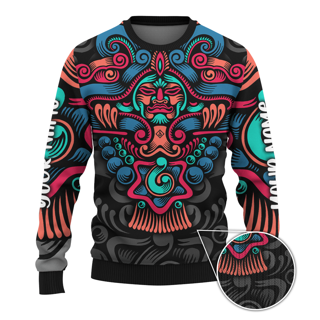 Aztec God Maya Aztec Calendar Customized 3D All Over Printed Hoodie