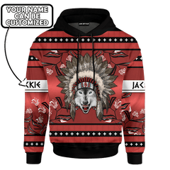 Wolf in Native American Pattern Customized 3D All Over Printed Shirt - Am Style Design - Amaze Style™