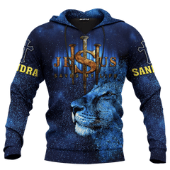 Jesus Lion Galaxy Way Maker Miracle Worker Customized 3D All Over Printed hoodie