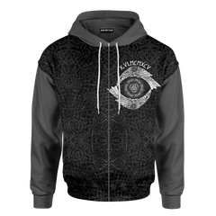 Viking Raven And Odin's Eye Grey Customized 3D All Over Printed Shirt - AM Style Design - Amaze Style™