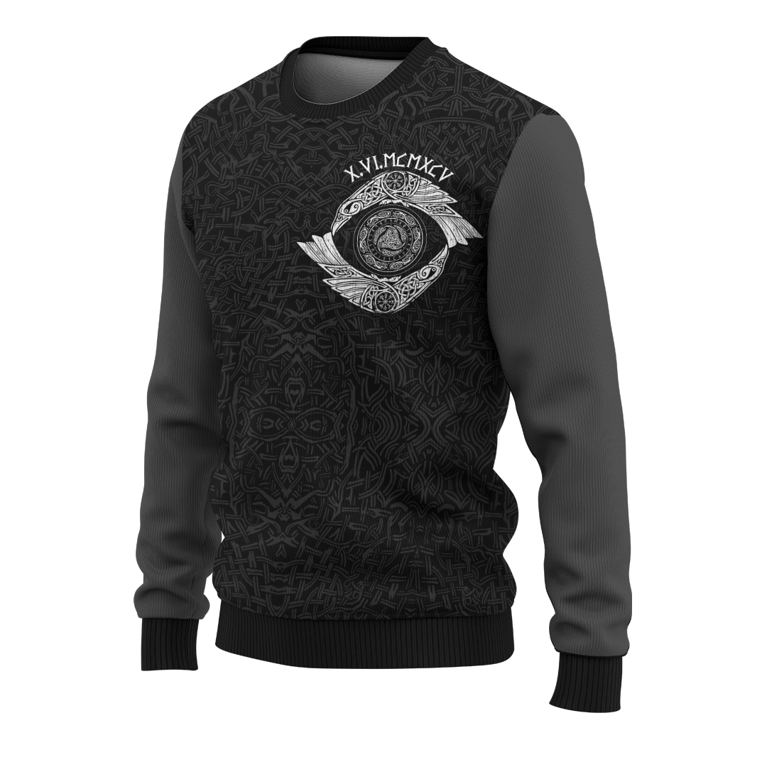 Viking Raven And Odin's Eye Grey Customized 3D All Over Printed Shirt - AM Style Design - Amaze Style™