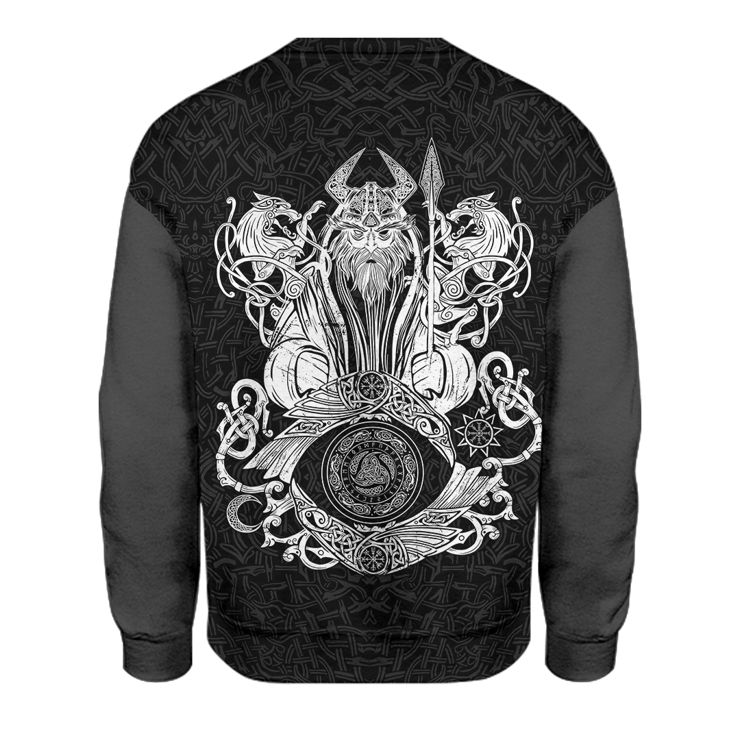 Viking Raven And Odin's Eye Grey Customized 3D All Over Printed Shirt - AM Style Design - Amaze Style™