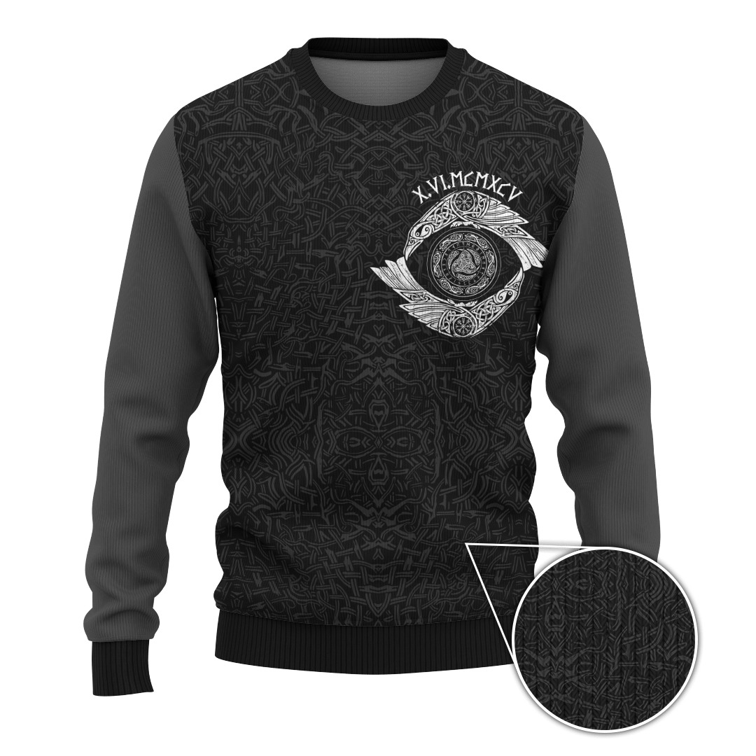 Viking Raven And Odin's Eye Grey Customized 3D All Over Printed Shirt - AM Style Design - Amaze Style™