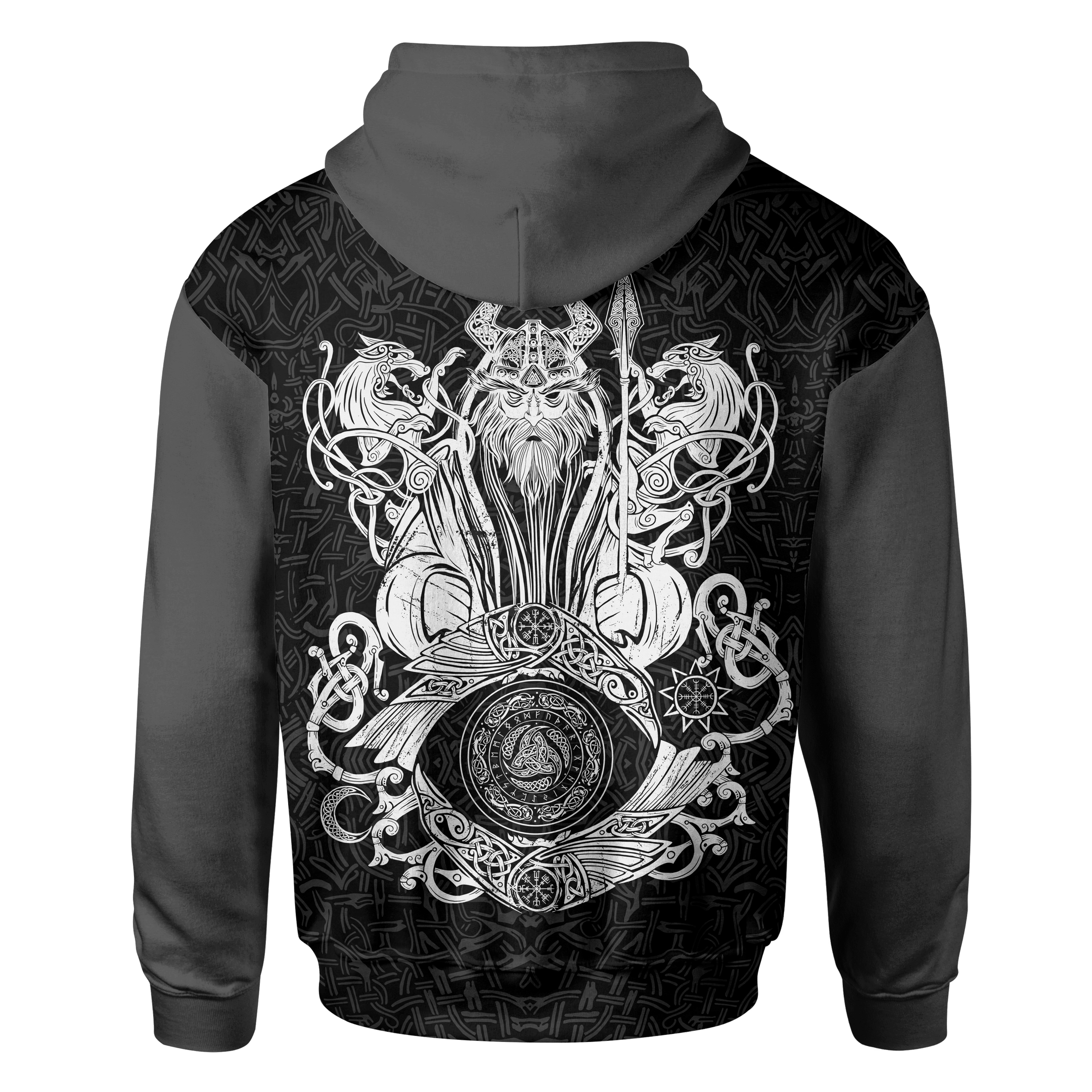 Viking Raven And Odin's Eye Grey Customized 3D All Over Printed Shirt - AM Style Design - Amaze Style™