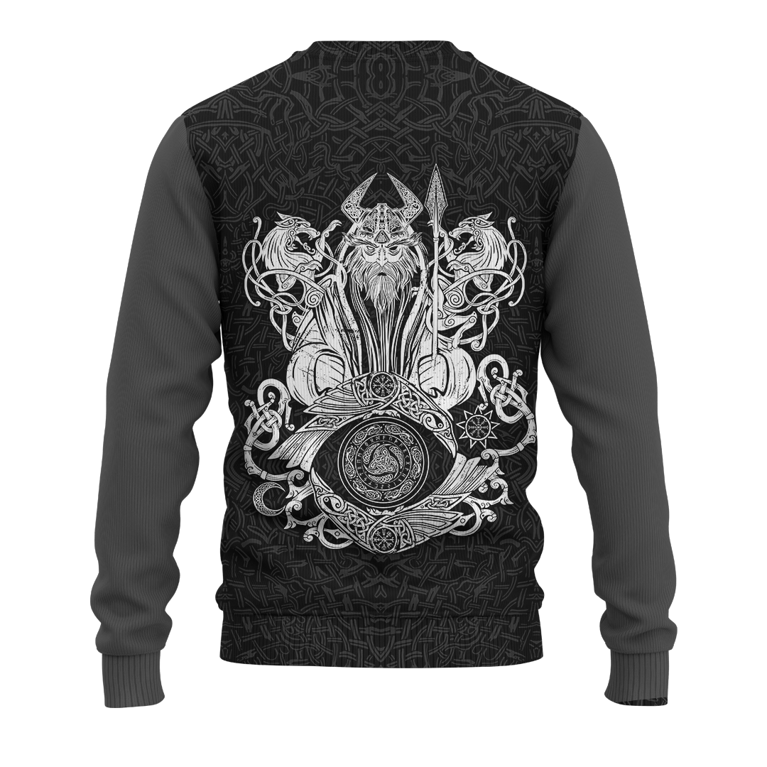 Viking Raven And Odin's Eye Grey Customized 3D All Over Printed Shirt - AM Style Design - Amaze Style™