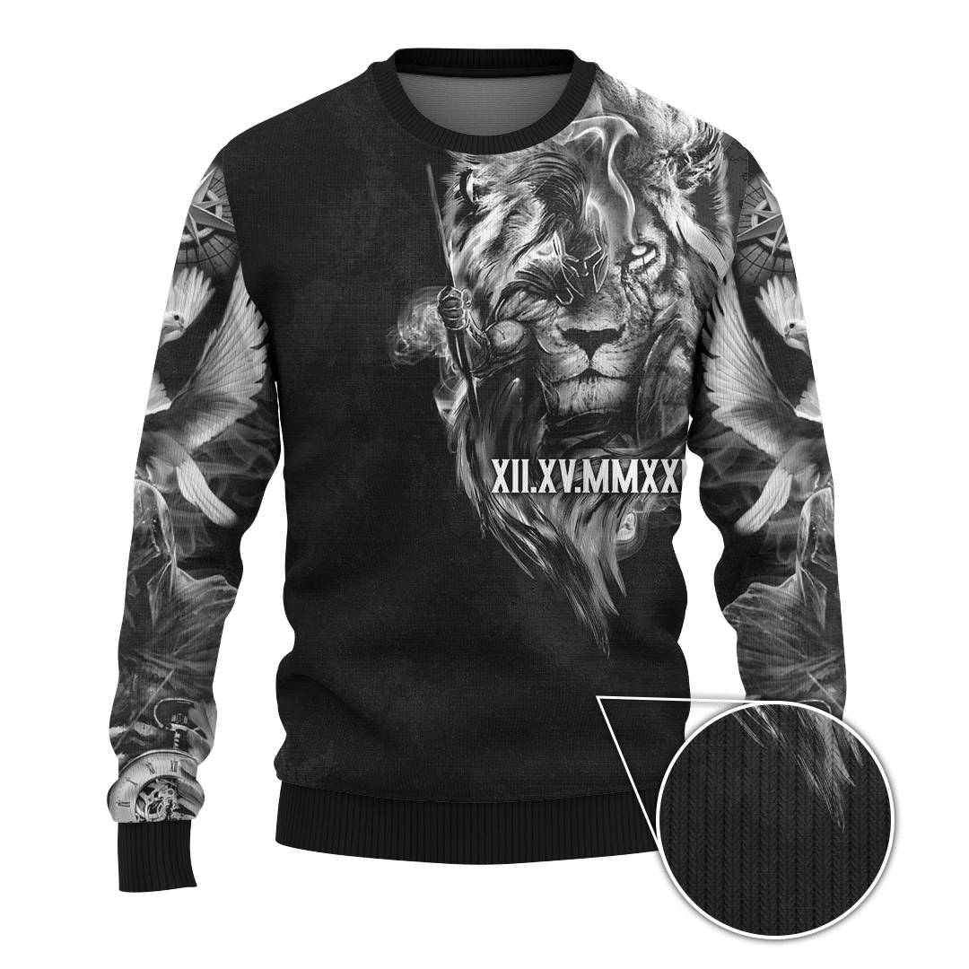 Jesus Lion A Warrior Of Christ Tattoo Customized 3D All Over Printed Shirt - AM Style Design - Amaze Style™