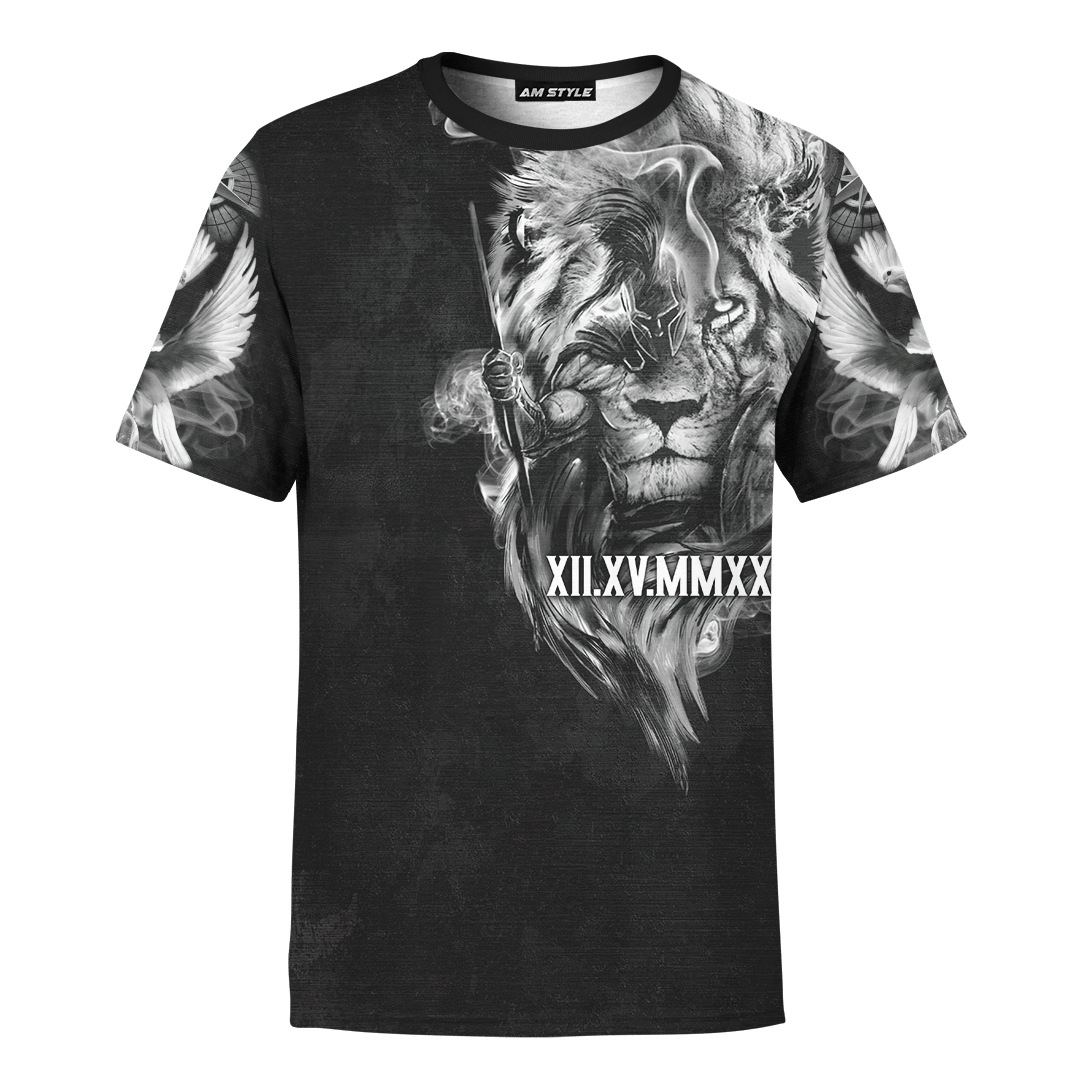 Jesus Lion A Warrior Of Christ Tattoo Customized 3D All Over Printed Shirt - AM Style Design - Amaze Style™