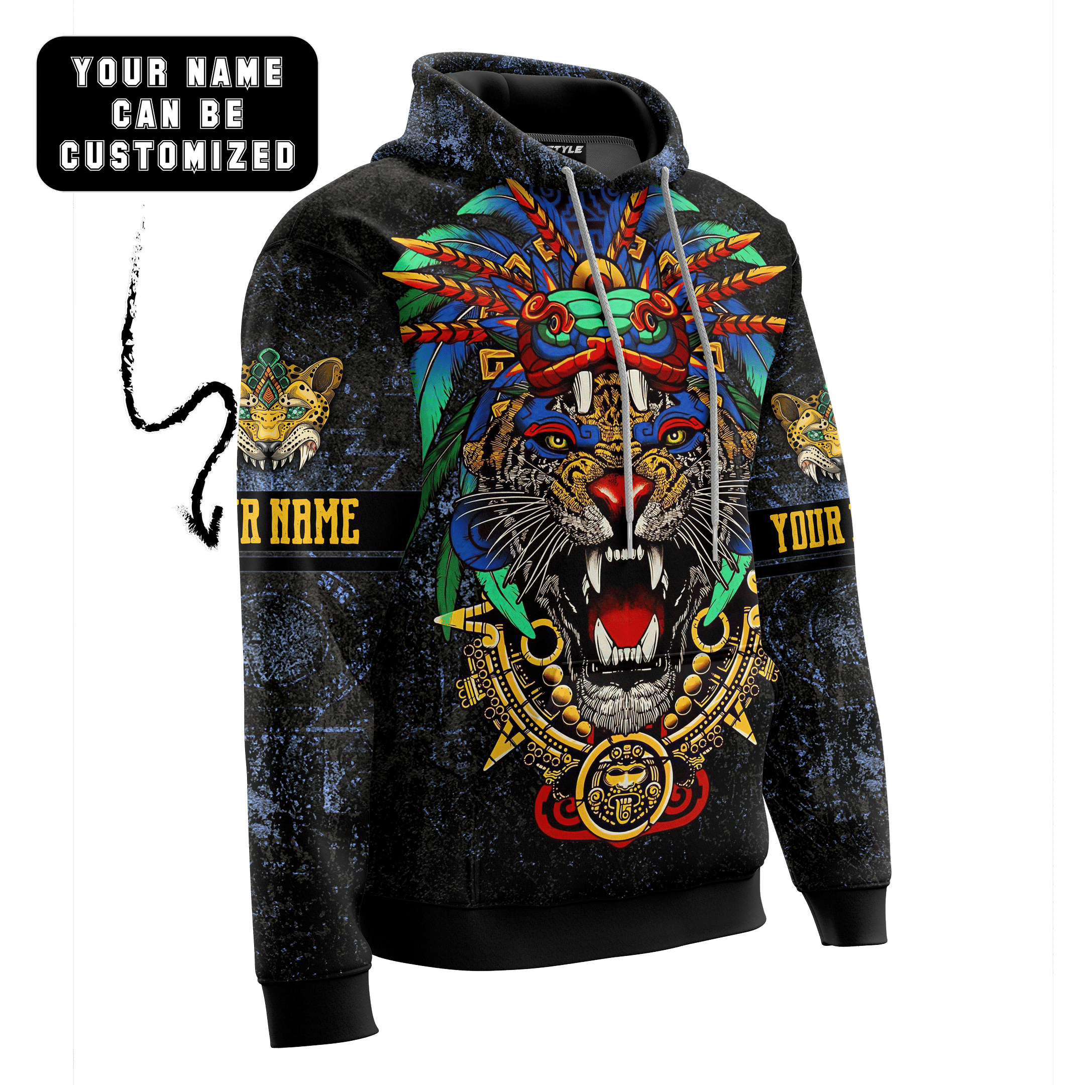 Aztec Golden Warrior Maya Aztec Customized 3D All Over Printed hoodie