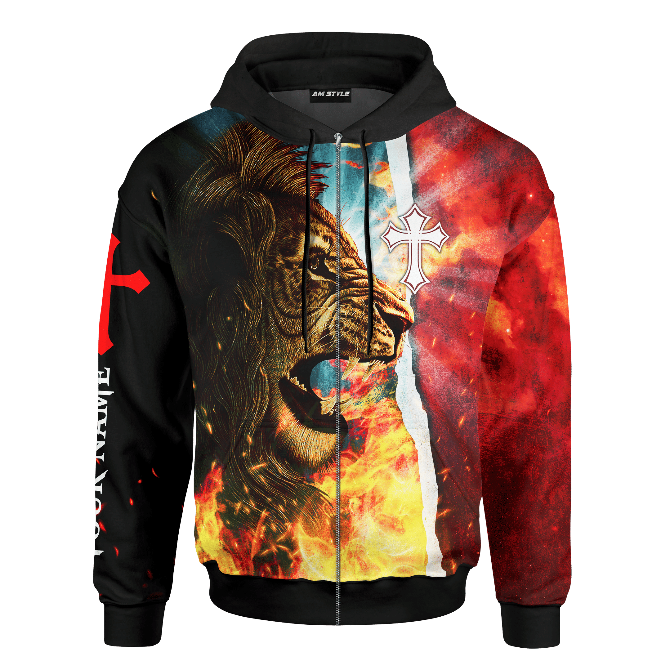 Jesus Is My Savior Jesus Lion Fire Jesus Customized 3D All Over Printed hoodie