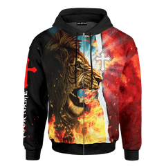 Jesus Is My Savior Jesus Lion Fire Jesus Customized 3D All Over Printed hoodie