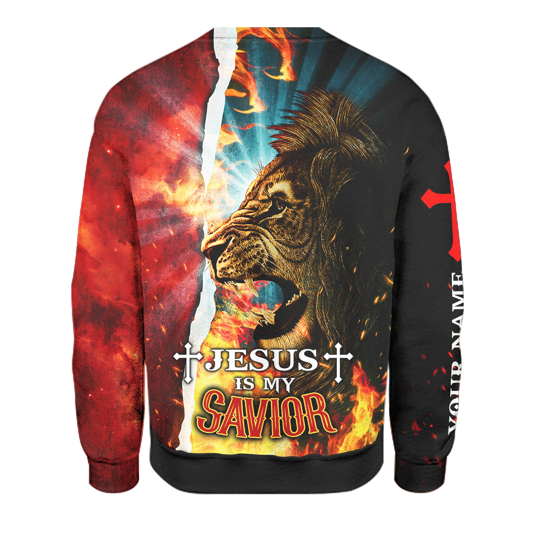 Jesus Is My Savior Jesus Lion Fire Jesus Customized 3D All Over Printed hoodie