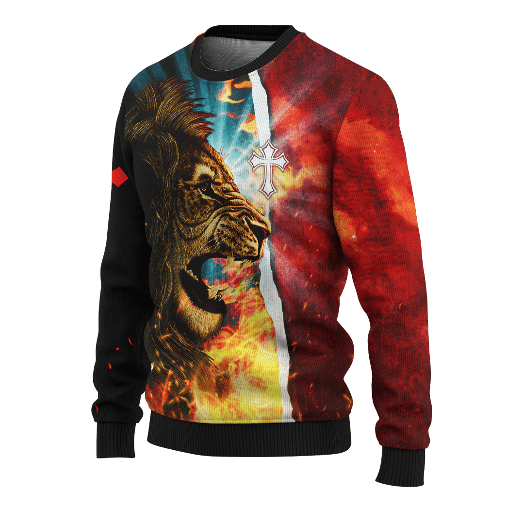 Jesus Is My Savior Jesus Lion Fire Jesus Customized 3D All Over Printed hoodie