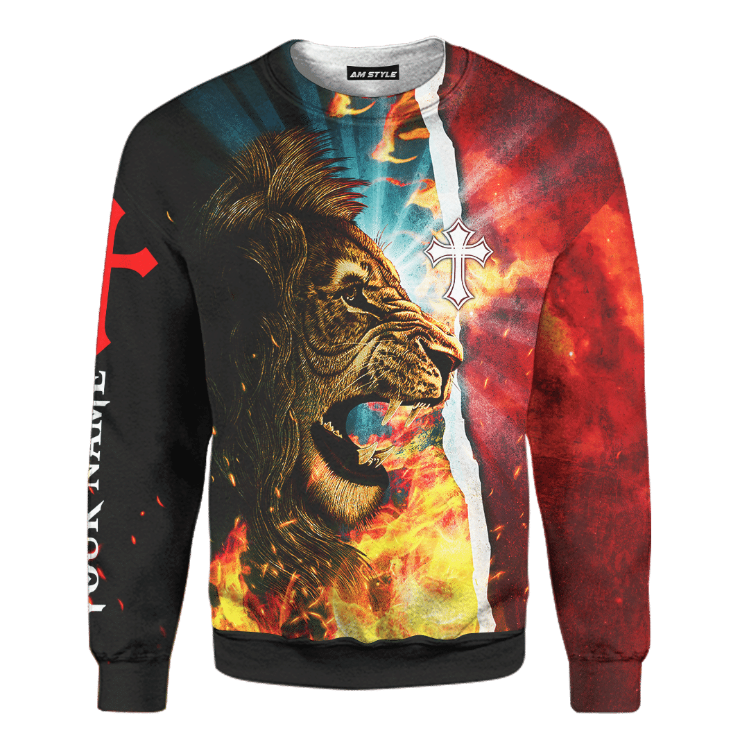 Jesus Is My Savior Jesus Lion Fire Jesus Customized 3D All Over Printed hoodie