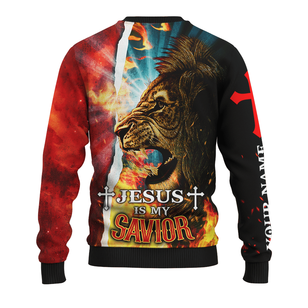 Jesus Is My Savior Jesus Lion Fire Jesus Customized 3D All Over Printed hoodie