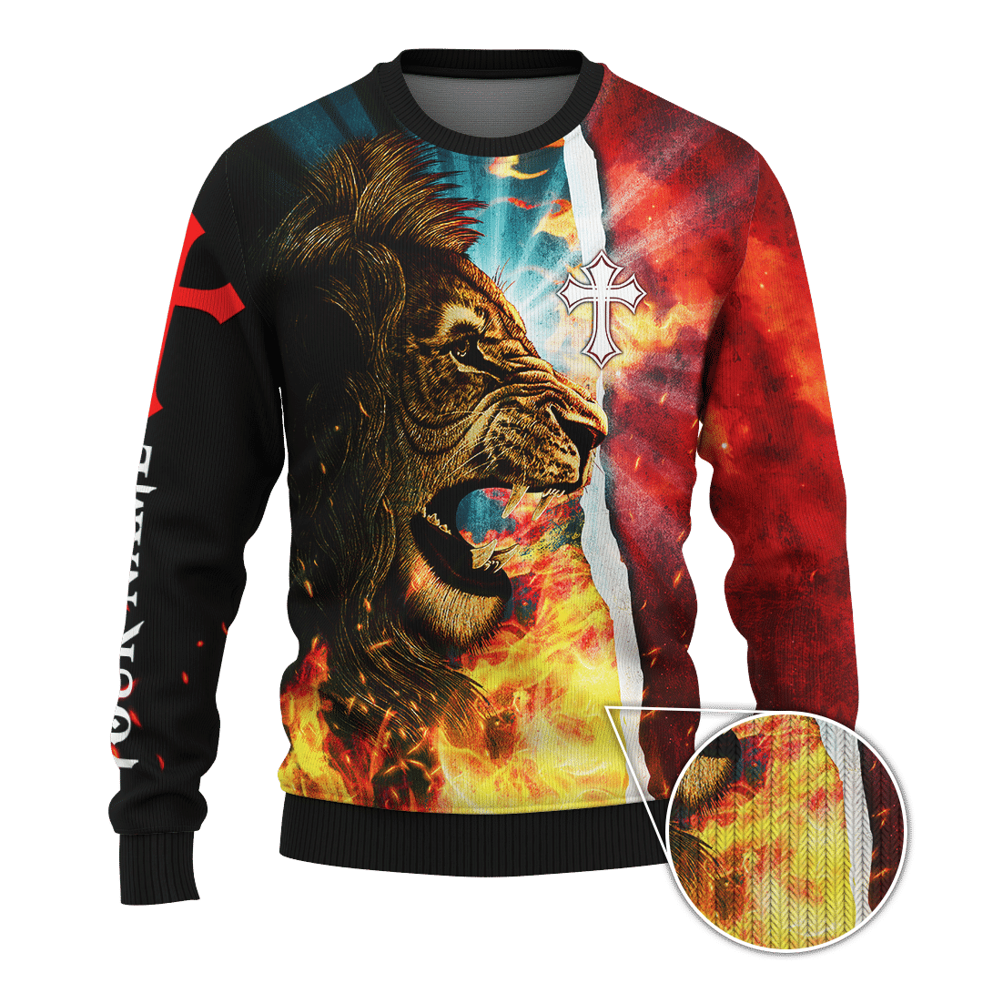 Jesus Is My Savior Jesus Lion Fire Jesus Customized 3D All Over Printed hoodie