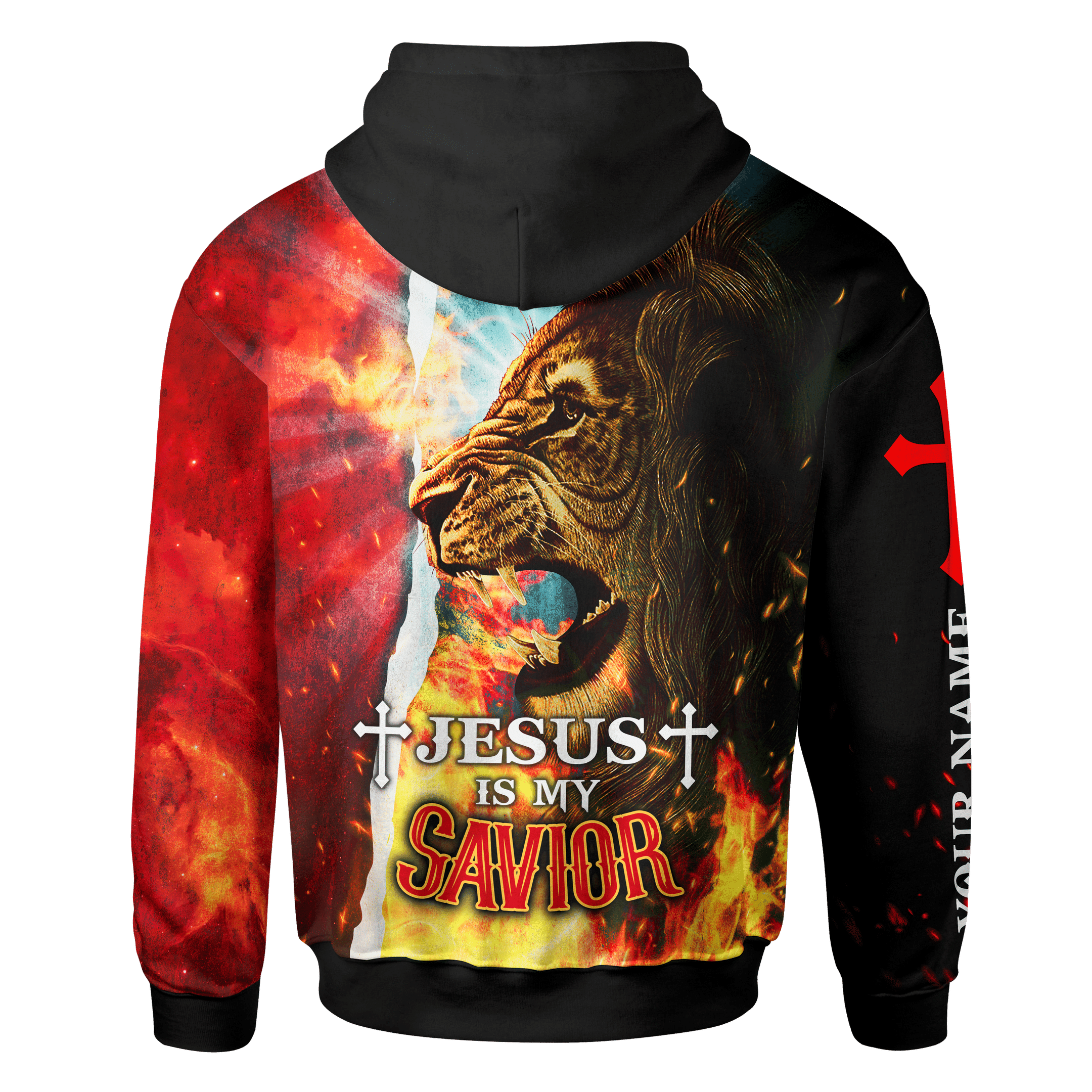 Jesus Is My Savior Jesus Lion Fire Jesus Customized 3D All Over Printed hoodie