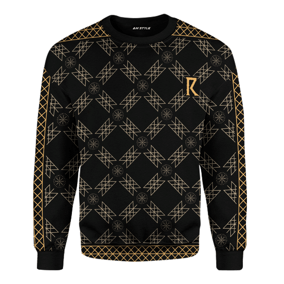 Norse Viking Matrix of Fate Skuld's Net Symbol Web of Wyrd Vinyl Customized 3D All Over Printed Shirt - AM Style Design - Amaze Style™