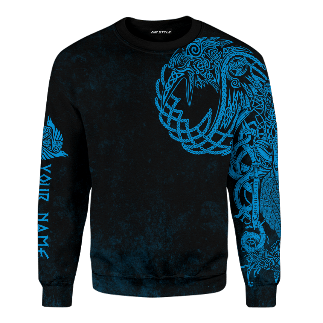 Viking Raven And Odin Norse God Customized 3D All Over Printed Shirt - AM Style Design - Amaze Style™